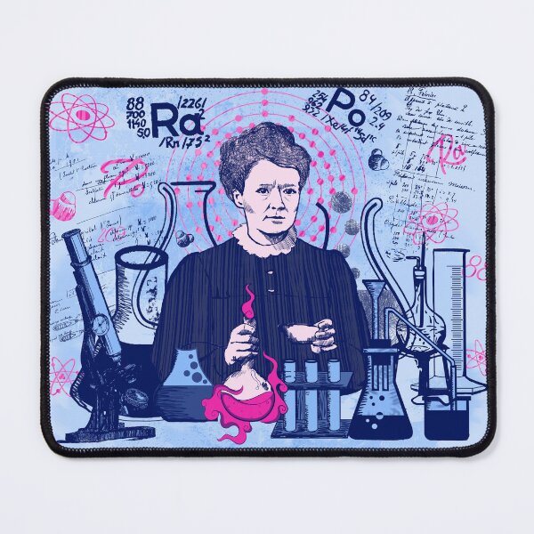 Item preview, Maria Skłodowska-Curie in blue and pink; Radiant minds designed and sold by Drawmecute.