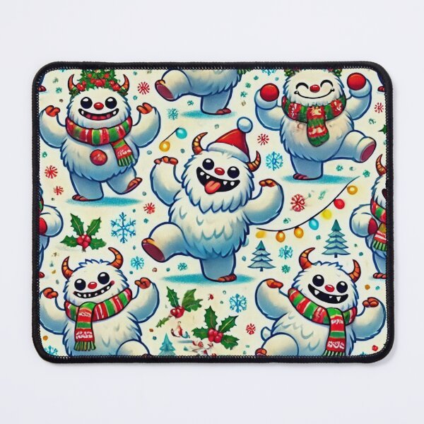 Item preview, Dancing Christmas Abominable Snowmen designed and sold by GlassPenny.