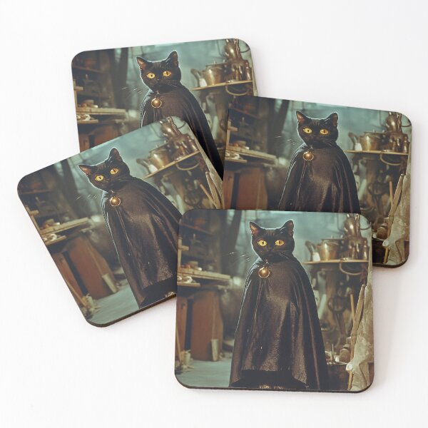 Item preview, Cat in a Wizard Cloak and Golden Boots designed and sold by LonesomeKnight.