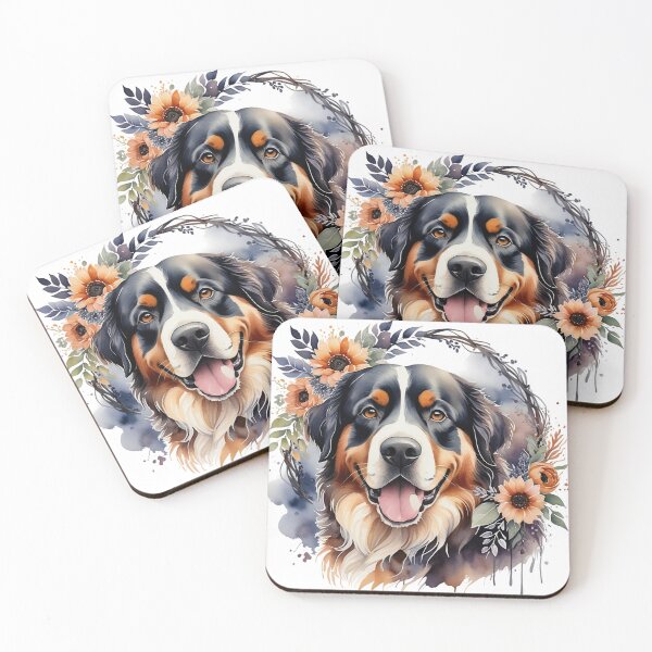 Item preview, Bernese Mountain Dog Boho Floral designed and sold by MagicWander.