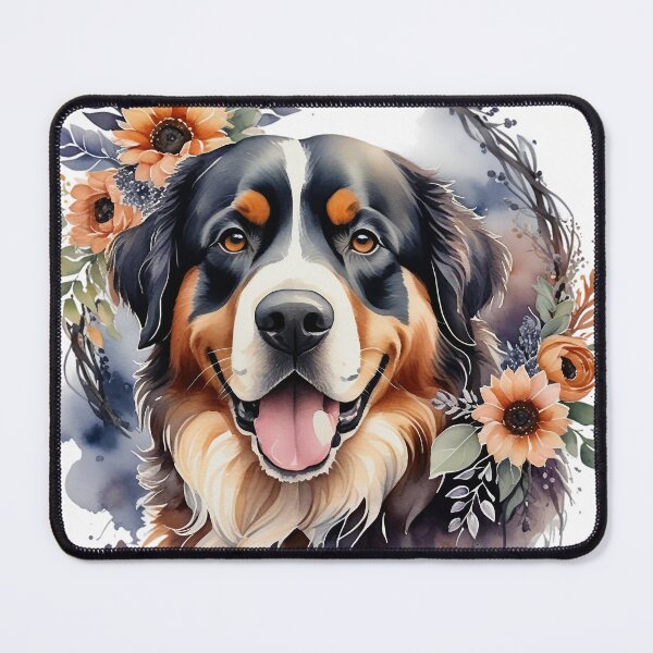 Item preview, Bernese Mountain Dog Boho Floral designed and sold by MagicWander.