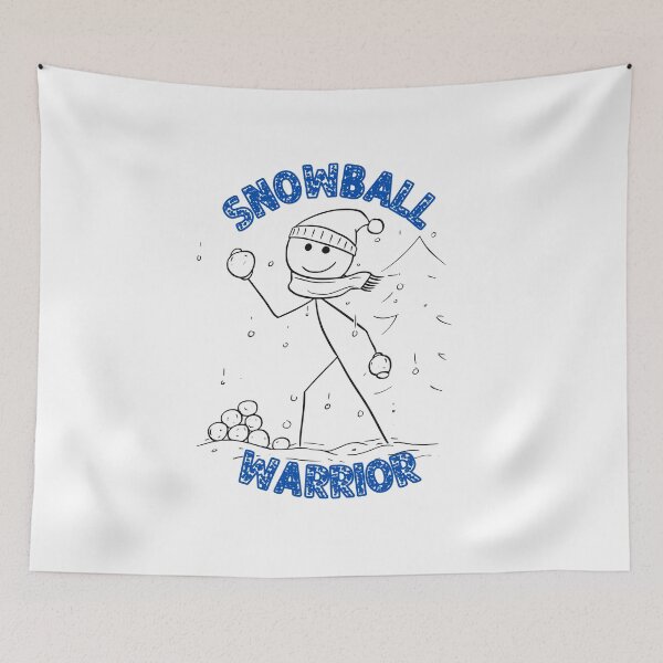 Item preview, Snowball Warrior - Fun Winter Game Design designed and sold by beckabbooart.