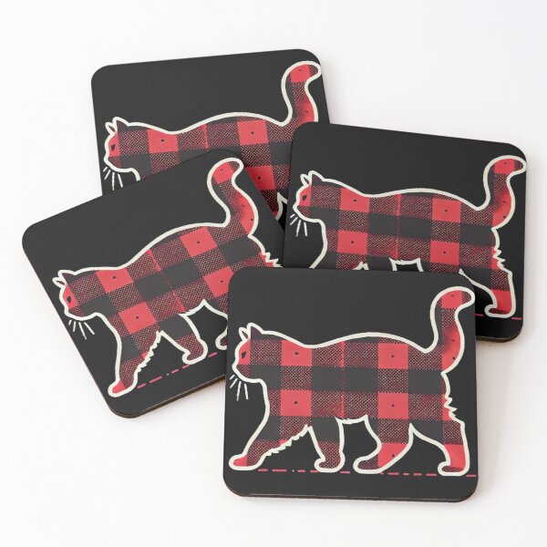 Item preview,  Red Plaid Reindeer Cat Christmas Buffalo Pajama designed and sold by SztylishDesigns.