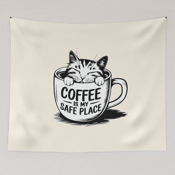 Item preview, Coffee Is My Safe Place Cat designed and sold by Dream-Fab.