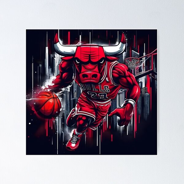 Item preview, Chicago Bull Basketball Streetart Art Design Bull Bull Ball designed and sold by The-Diamond-Art.