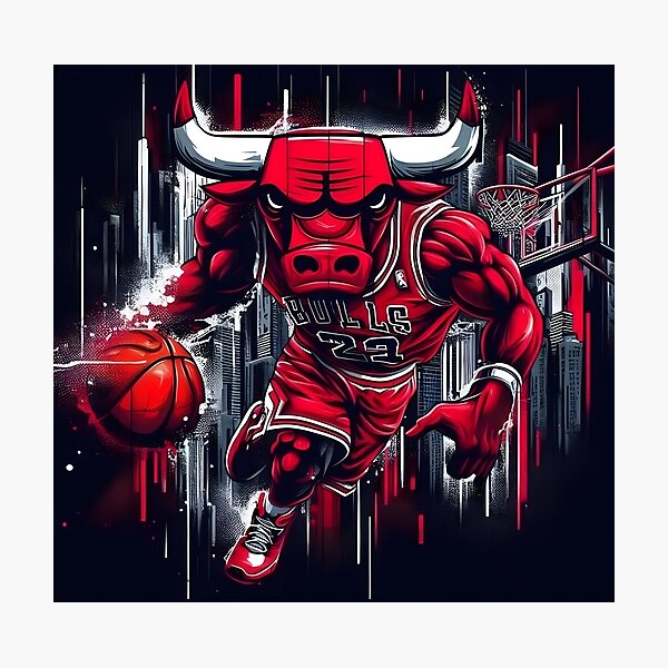 Item preview, Chicago Bull Basketball Streetart Art Design Bull Bull Ball designed and sold by The-Diamond-Art.