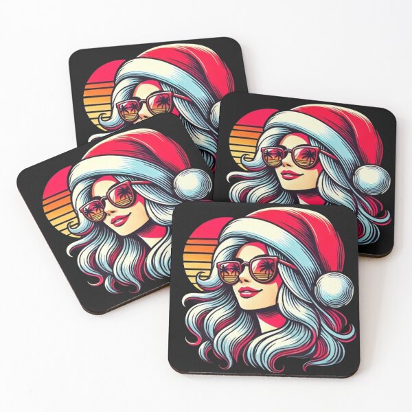 Item preview, Santa Face Retro Sunglasses Christmas Shirts For women girls designed and sold by SztylishDesigns.