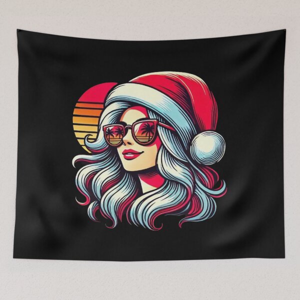 Item preview, Santa Face Retro Sunglasses Christmas Shirts For women girls designed and sold by SztylishDesigns.