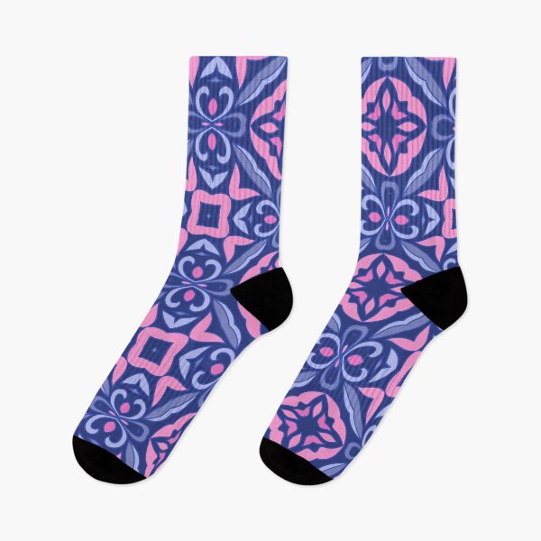 Item preview, Floral Kaleidoscope in Dark Blue and Pink 2 designed and sold by AneissPiaf.