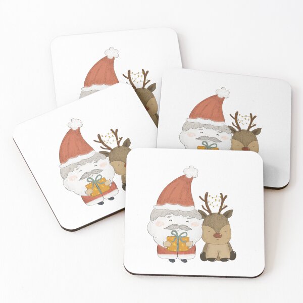 Item preview, Santa and Reindeer Sharing Christmas Joy designed and sold by KinstoryArt.