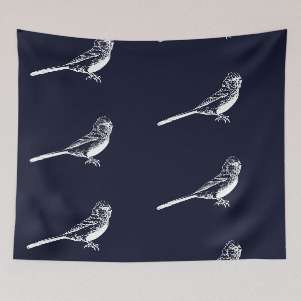 Aperçu de l'œuvre Roselin à longue queue à motif blanc créée et vendue par designsasstultd.