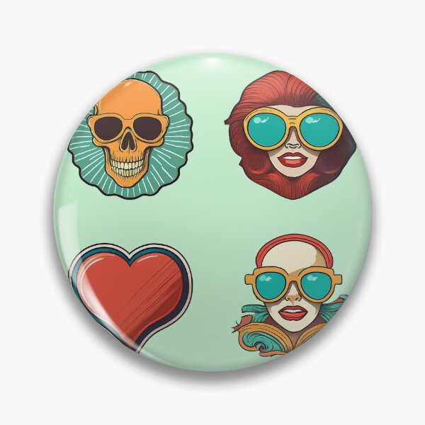 Item preview, Love Woman Skull | Sticker Pattern | Retro Collection designed and sold by monkeybusiness.pt.