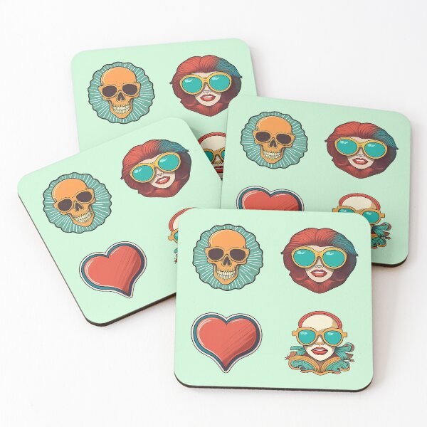 Item preview, Love Woman Skull | Sticker Pattern | Retro Collection designed and sold by monkeybusiness.pt.