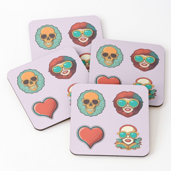Item preview, Love Woman Skull | Sticker Pattern | Retro Collection designed and sold by monkeybusiness.pt.