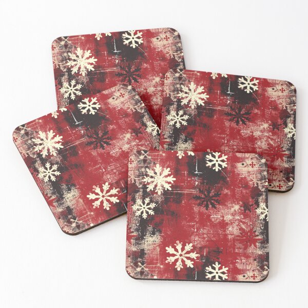 Item preview, Grunge Winter Snowflakes on Distressed Black and Red Wall designed and sold by AgathaZolastore.
