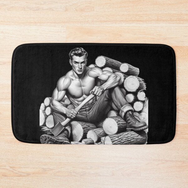 Item preview, 1940's Gay Lumberjack Heavenly Hunk LGBTQ Gay Pride Graphic Design designed and sold by ItsAKinkThing.
