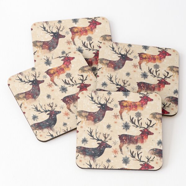 Item preview, Grunge Christmas Reindeer and Snowflakes on Distressed Background designed and sold by AgathaZolastore.