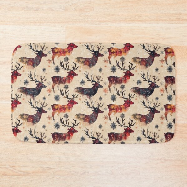 Item preview, Grunge Christmas Reindeer and Snowflakes on Distressed Background designed and sold by AgathaZolastore.