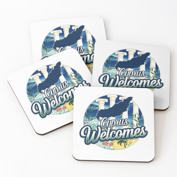Item preview, Cyprus Welcomes Flag Map Nicosia, Limassol designed and sold by AnimalsDH305.