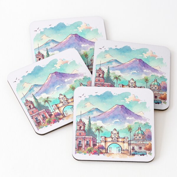 Item preview, Sketch of Guatemala’s Wonders: Tikal, Antigua, and More,  designed and sold by PaintMeWorld.