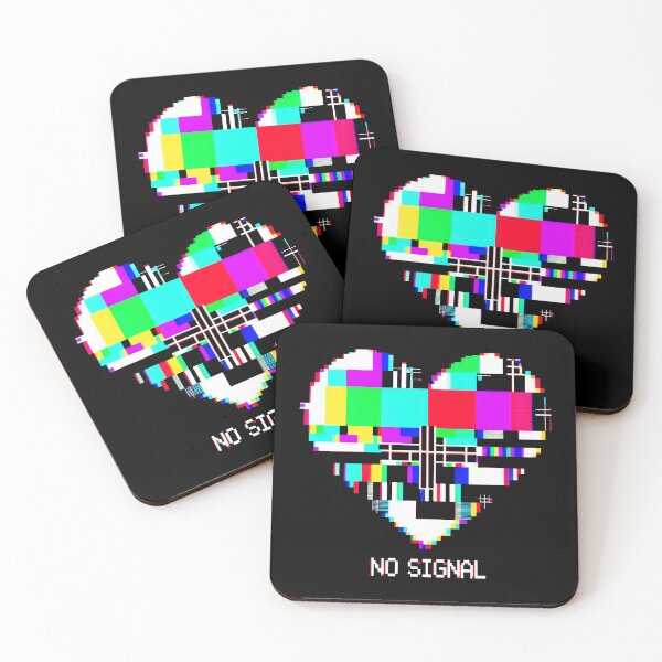 Item preview, No Signal Pixelated Heart With Vibrant Geometric Patterns designed and sold by SplashTastic.