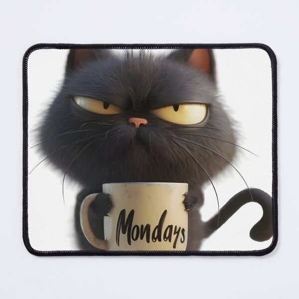 Item preview, Kitty Cat Monday Coffee Mood angry kawai  designed and sold by The-Diamond-Art.
