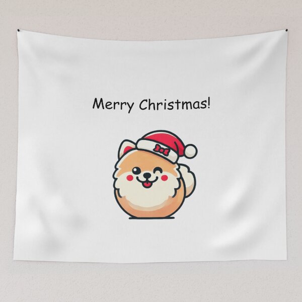 Item preview, Cute Pomeranian Christmas Greeting designed and sold by LovingPresence.