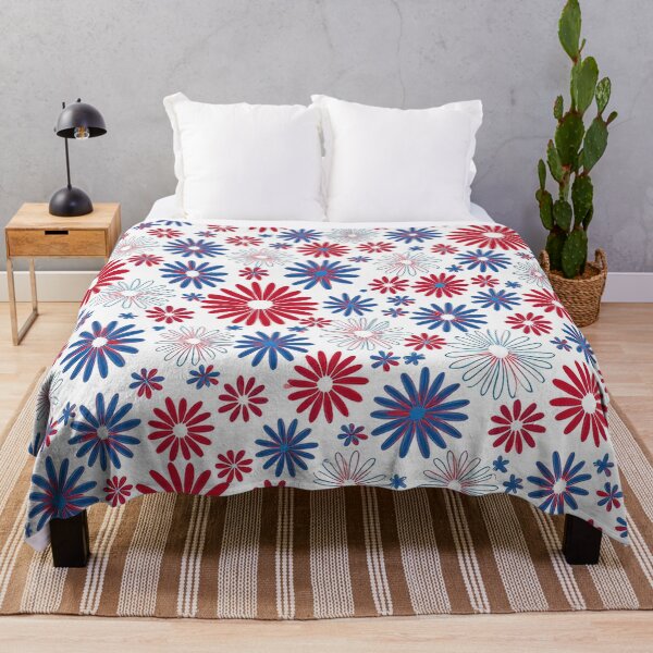 Item preview, White, Red, Blue Daisies - Abstract designed and sold by sonjas.