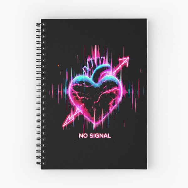 Item preview, No Signal Neon Heart Pierced By Arrow With Colorful Signal Disturbance And Black Background designed and sold by SplashTastic.