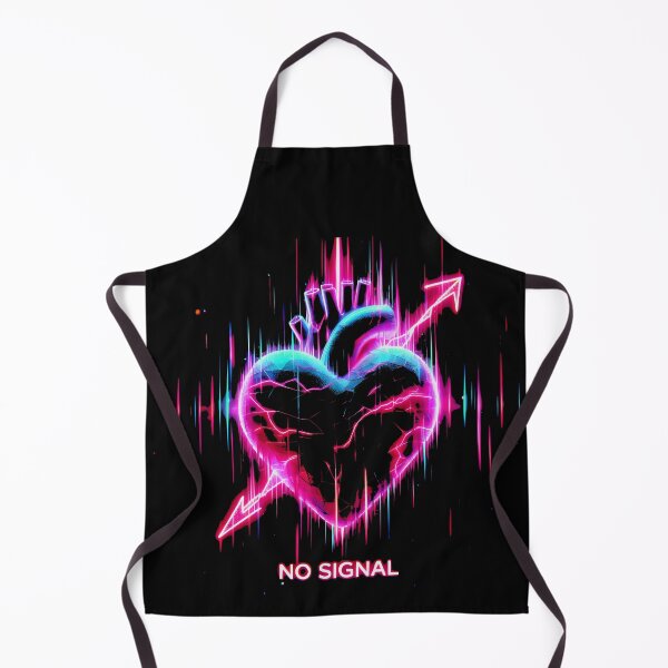 Item preview, No Signal Neon Heart Pierced By Arrow With Colorful Signal Disturbance And Black Background designed and sold by SplashTastic.