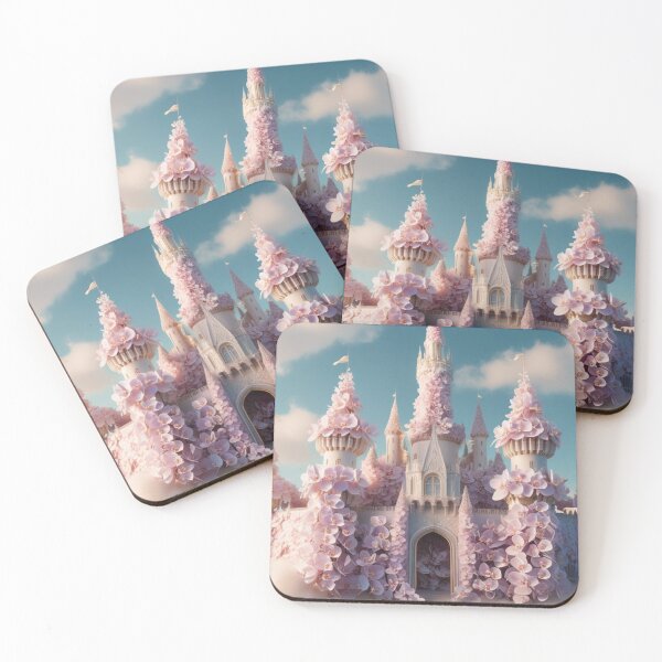 Item preview, Whimsical Pink Castle in a Fairytale Blossomland designed and sold by alinbos26.