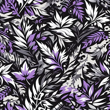 Artwork thumbnail, Purple Leaf Pattern by RuggedSchemes