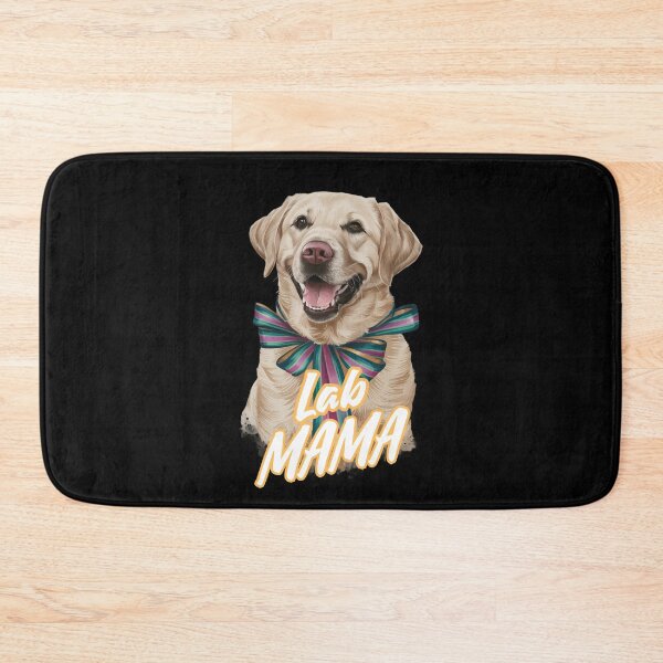 Item preview, Lab Mama - Cool Labrador Wearing Pink & Teal Necklace Ribbon  designed and sold by Smix Pixels.