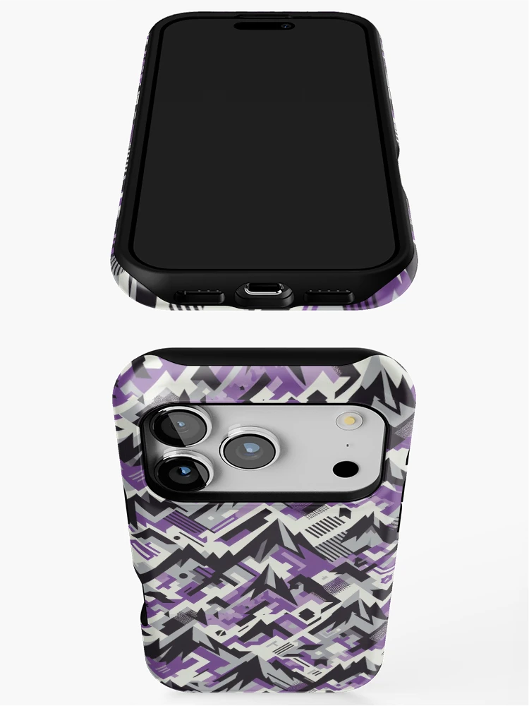 Thumbnail 3 of 4, iPhone Case, Purple Abstract Pattern designed and sold by RuggedSchemes.