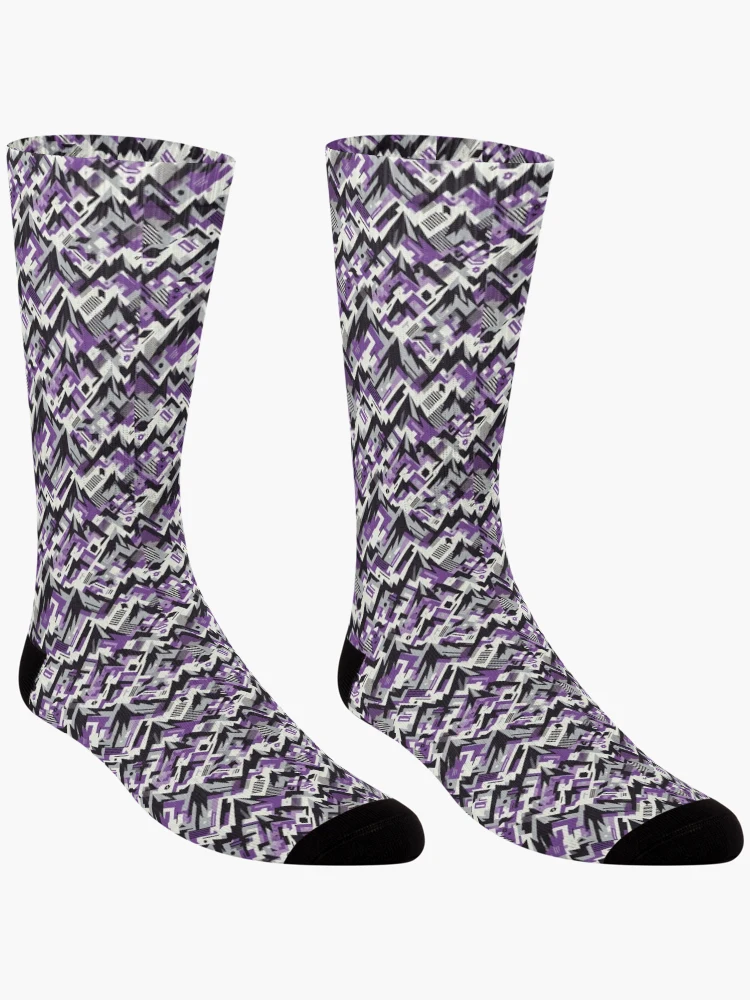 Thumbnail 3 of 5, Socks, Purple Abstract Pattern designed and sold by RuggedSchemes.