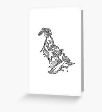 Anseriformes - Black and White - Ducks - Birds - Evolution Greeting Card