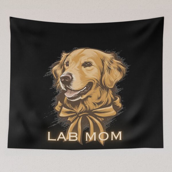 Item preview, Lab Mom - Cool Labrador Wearing Gold Necklace Ribbon  designed and sold by Smix Pixels.