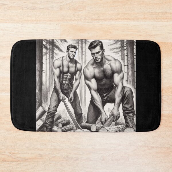 Item preview, 1940's Lumberjack Hunks LGBTQ Gay Pride Graphic Design designed and sold by ItsAKinkThing.