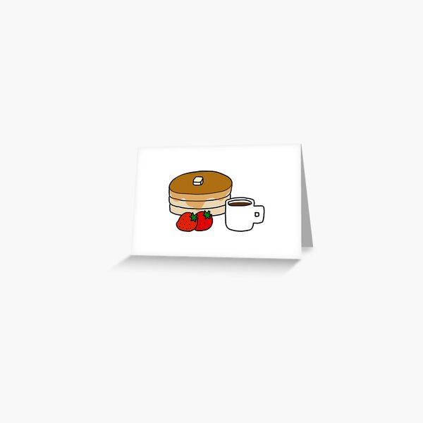 Vista previa del artículo con la obra «Panqueque, fresas y una taza de café», diseñado y vendido por superbaechoo.