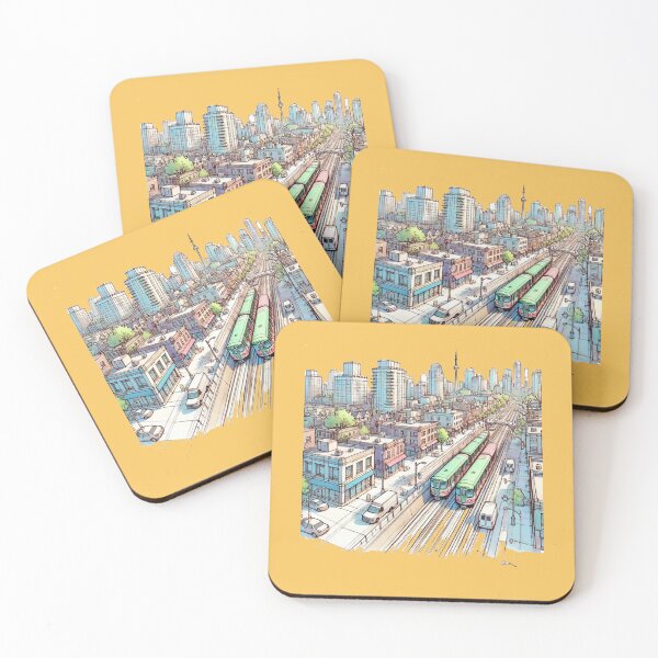 Item preview, Kipling Subway Station 3D Sketch – Southwest Aerial View towards Bloor East, designed and sold by PaintMeWorld.