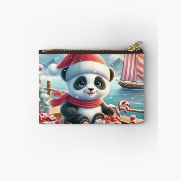 Item preview, "Adorable Winter Wonderland Panda with Christmas Gifts and Sailboat" designed and sold by choder61.
