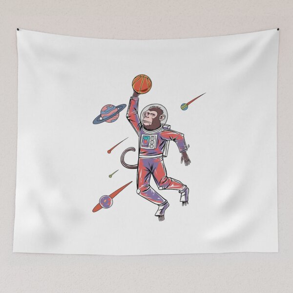 Item preview, Space Monkey, Space, Astronaut, Basketball, dunk, monkey, funnyfits70, Humor, Funny, Retro, Vintage designed and sold by FunnyFits70.