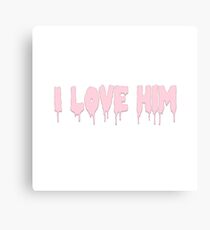 I love him (pink) Canvas Print