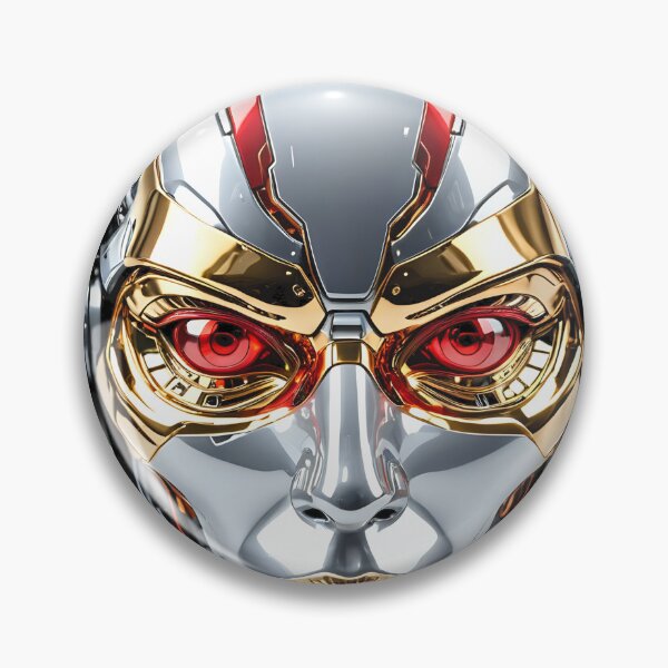 Item preview, Black and white gold robot woman head, sexy, designed and sold by Dan9010.