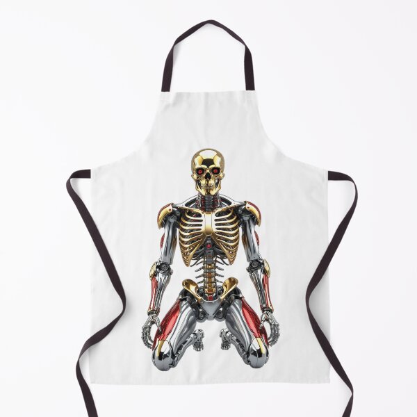 Item preview, Black and white gold robot skeleton, sexy, designed and sold by Dan9010.