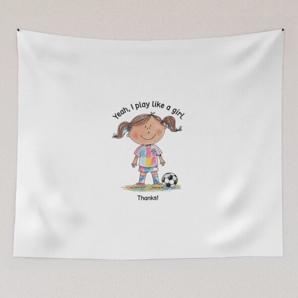 Item preview, Play like a girl, Soccer, football, funnyfits70, Humor, Funny, retro, vintage, funny quotes, animal humor, designed and sold by FunnyFits70.