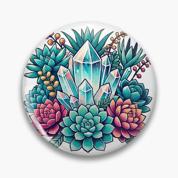 Item preview, Aesthetic arrangement of crystal druse and suculents designed and sold by CharmSpell.