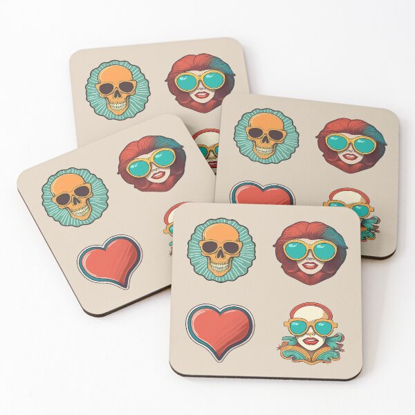 Item preview, Love Woman Skull | Sticker Pattern | Retro Collection designed and sold by monkeybusiness.pt.