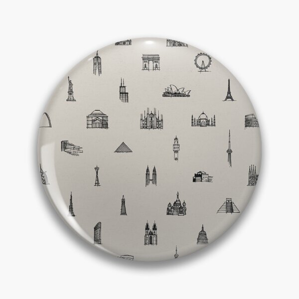 Item preview, 50 edificios famosos, impresión, arquitectura, dibujos arquitectónicos, bocetos, arte mural, Empire State Building, Chrysler Building designed and sold by wrosenthal-st.