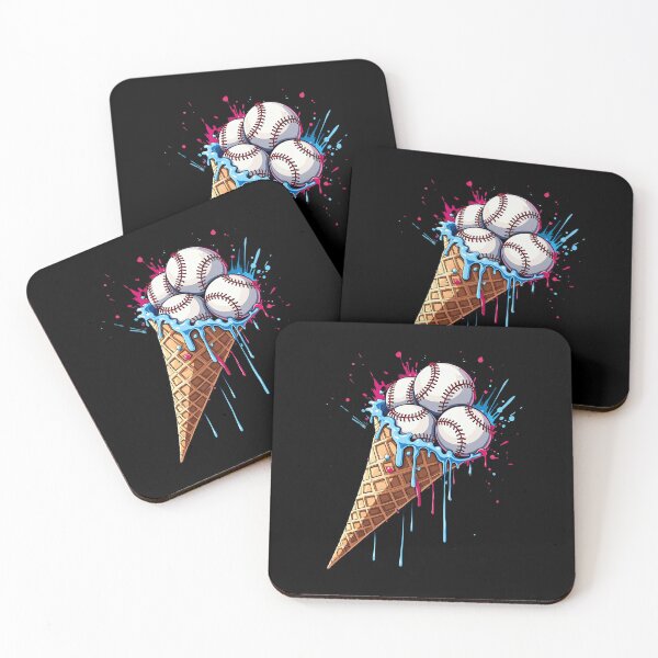 Item preview, Baseball Ice Watercolor Ice Cream Cone designed and sold by Imaginarium Design.